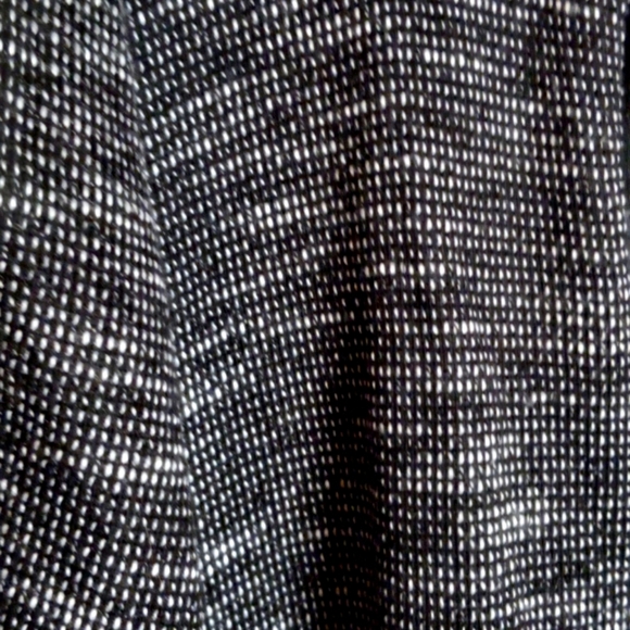 Haute Monde Women's Medium Black & White Tweed Sweater with Faux Leather Sleeves - Picture 4 of 10